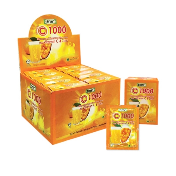 Timo Orange C 1000 Effervescent Flavoured Drink Base with Vitamin C & Zinc
